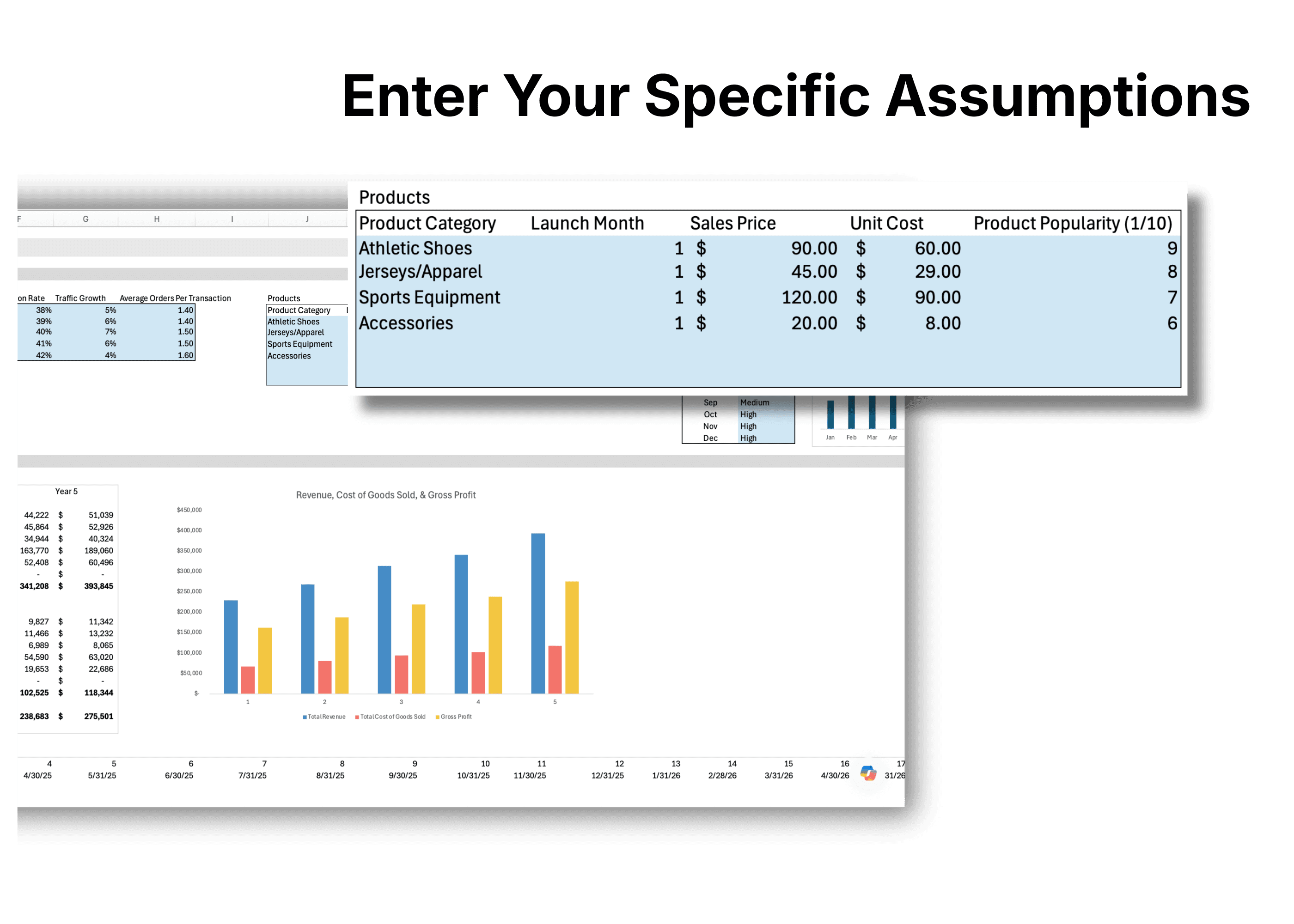 General Financial Projection Template Excel view 2